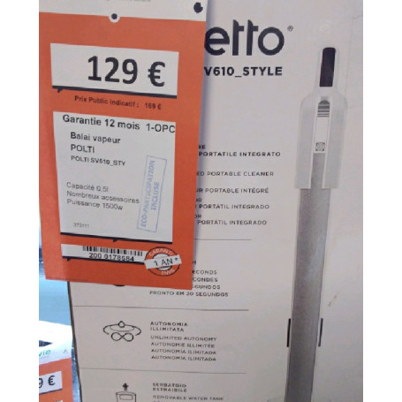 Balai vapeur POLTI SV610_STY